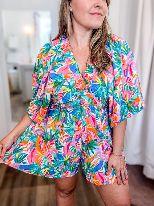Multi Color with Fun Patterned Romper