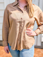 Dark Taupe Dress Code Back Knot Shirt