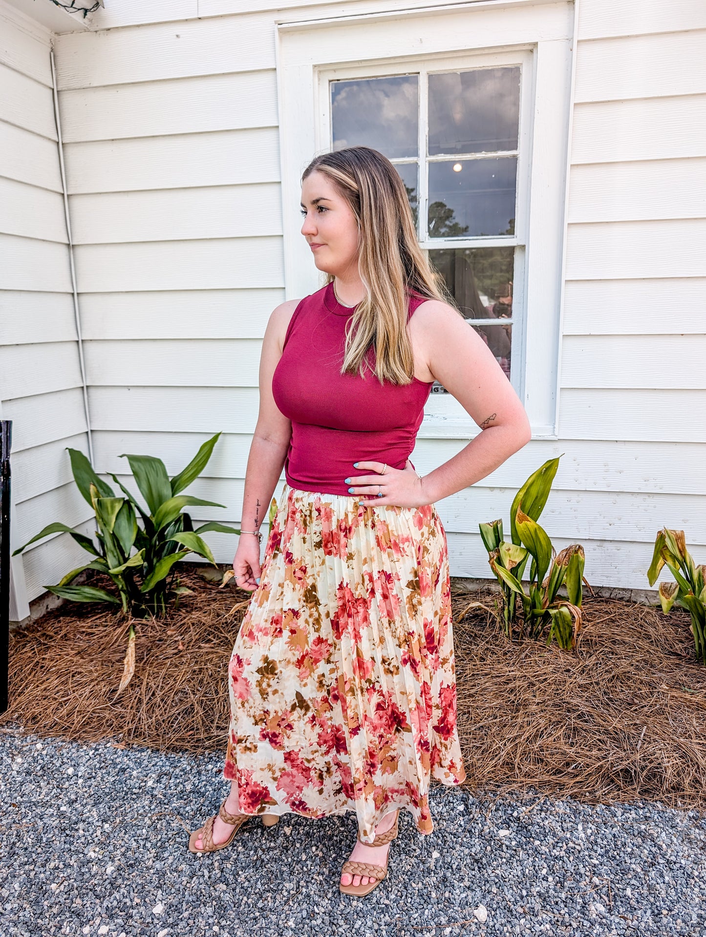 *FINAL SALE*Girl Dinner Pleated Pink Skirt