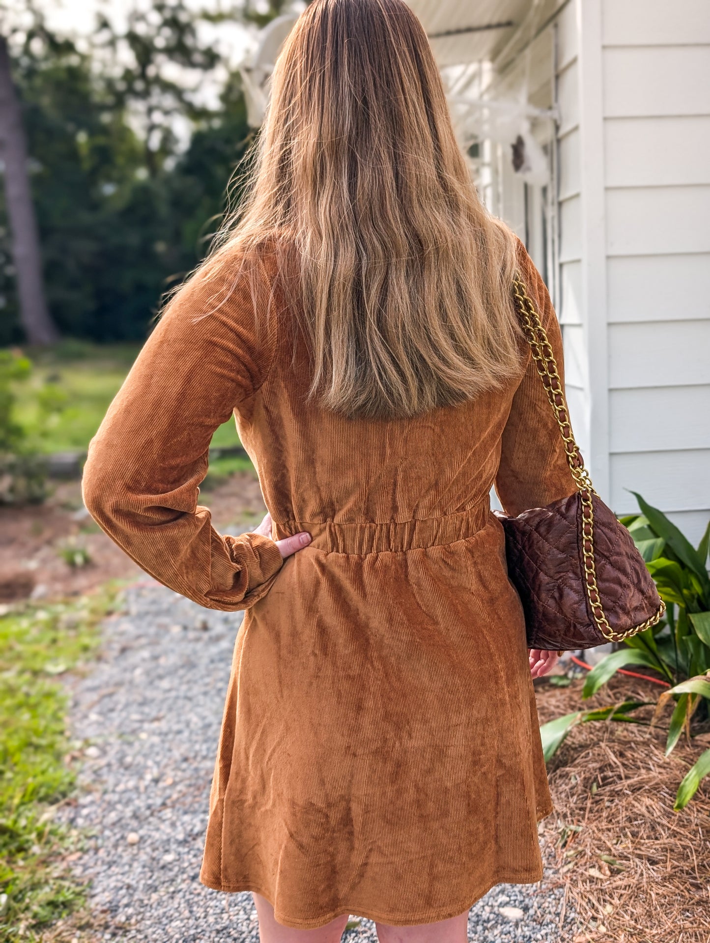 *Final Sale*Camel Button Up Long Sleeve Shirt Mini Dress