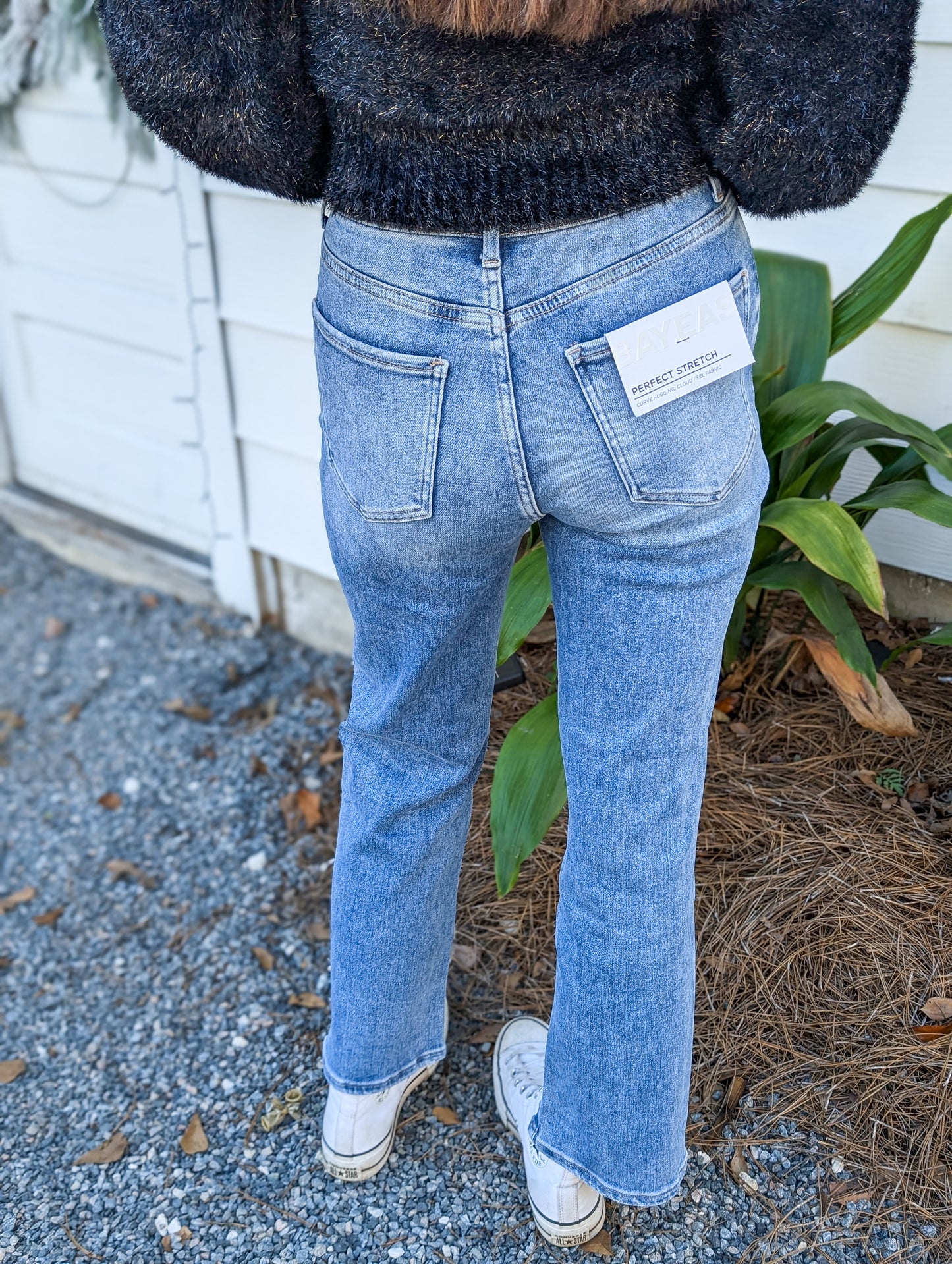 Cornflower Blue High Rise Straight Jean