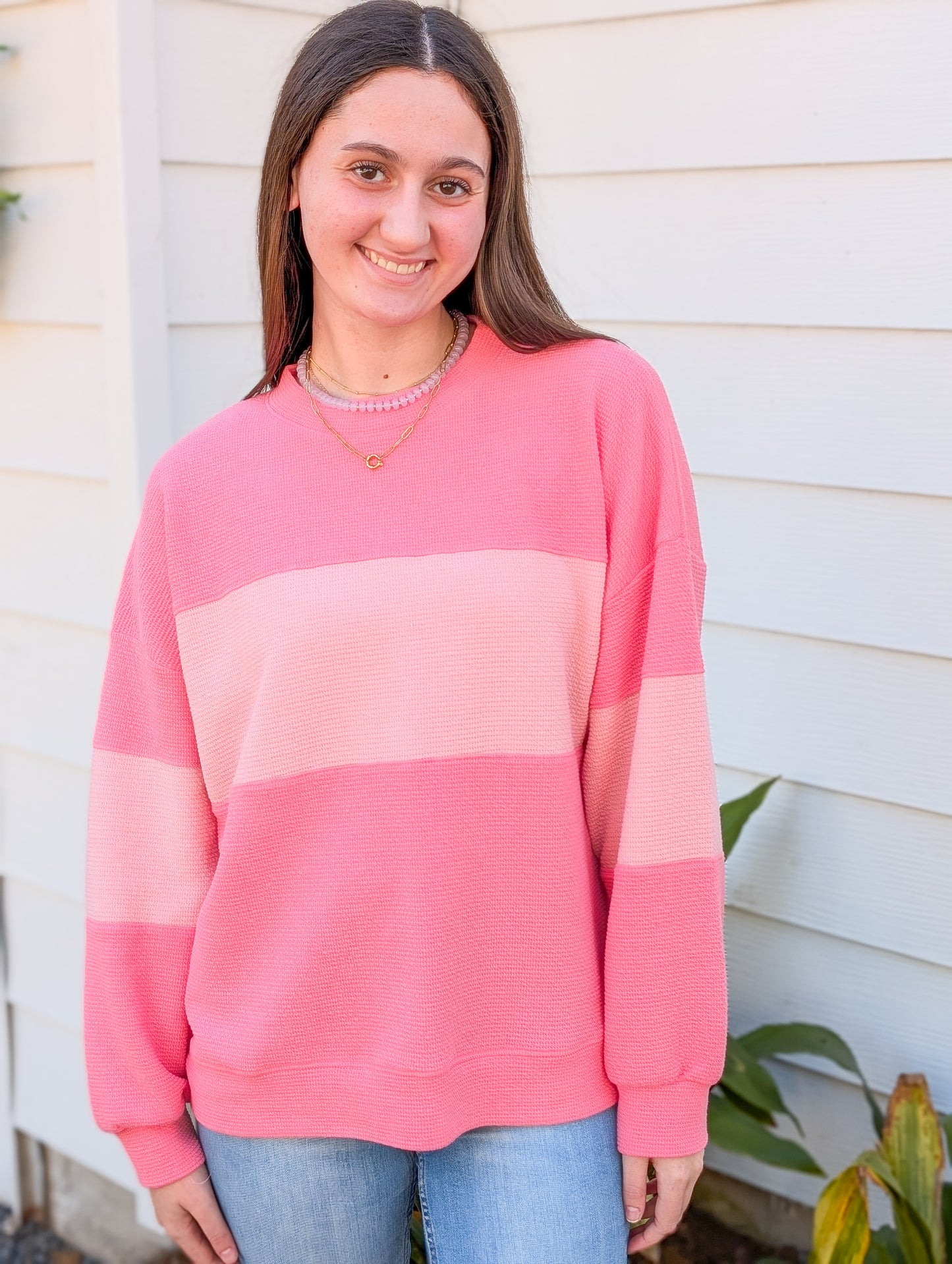 Pink Cloudy Single Stripe Sweatshirt