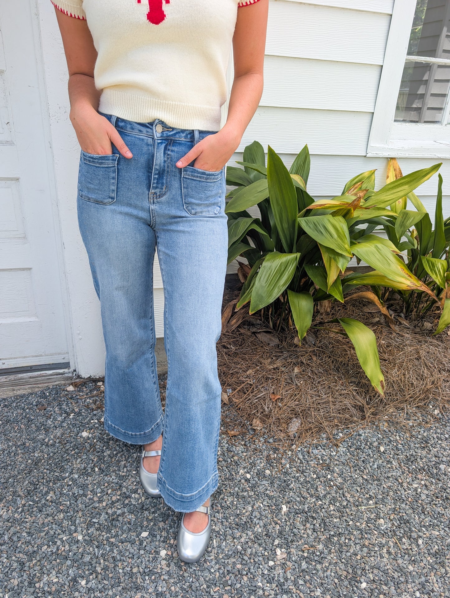 High Rise Wide Leg Denim Jeans
