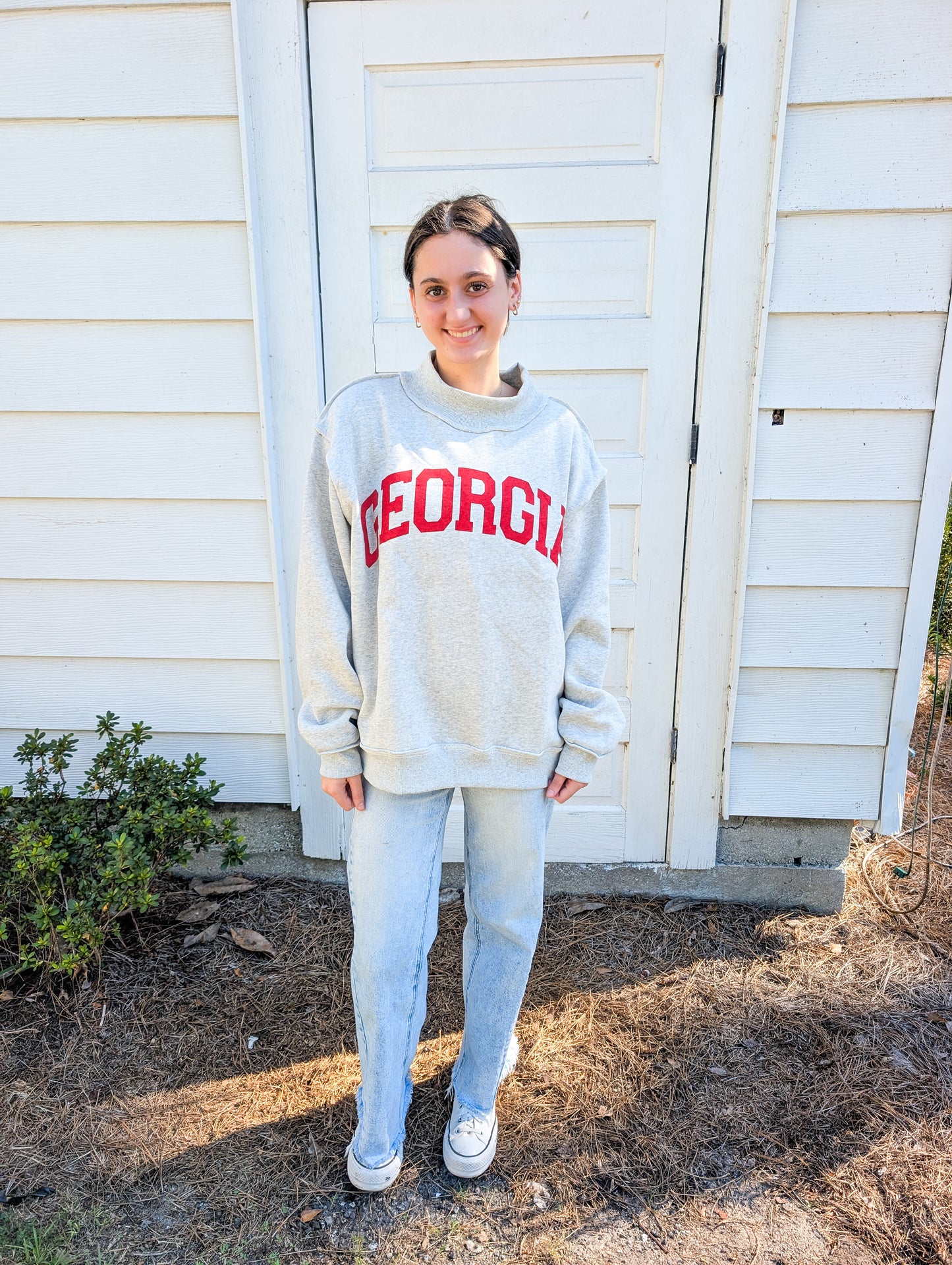 PRE ORDER ETA END OF NOV Georgia & Ga Print Reversible Mockneck Sweatshirt