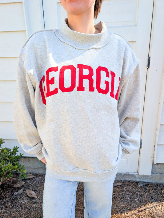 PRE ORDER ETA END OF NOV Georgia & Ga Print Reversible Mockneck Sweatshirt