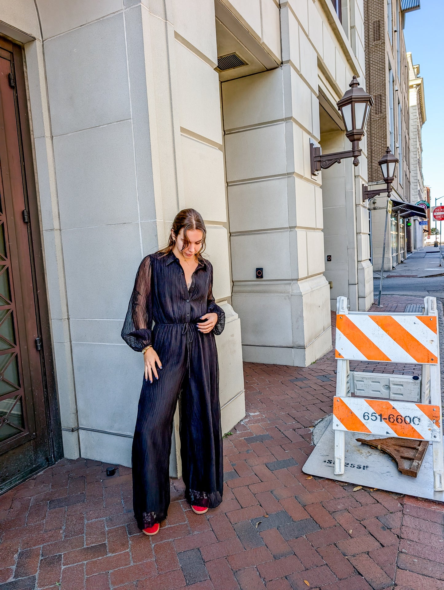 *FINAL SALE * Gathering Button Up Jumpsuit