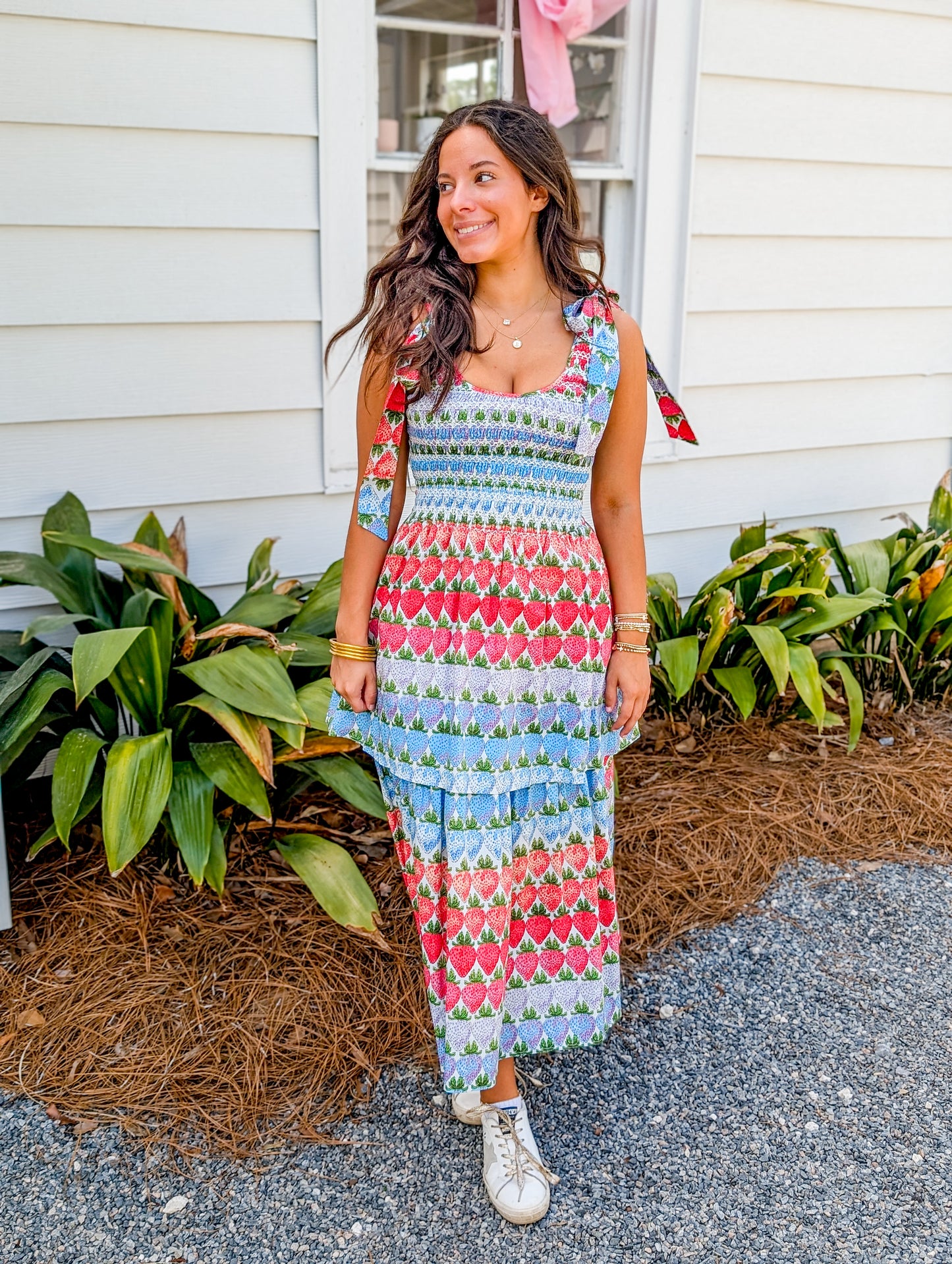 *FINAL SALE* Berry Burst Kasia Smocked Midi Dress