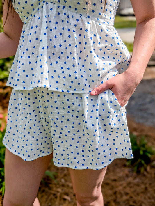 *FINAL SALE* Tide Pool Strapless Polka Dot Shorts
