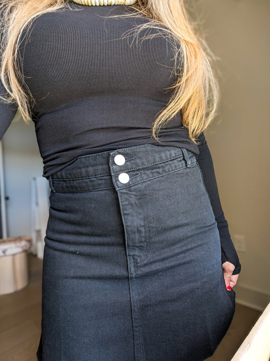 Denim A-Line Mini Skirt