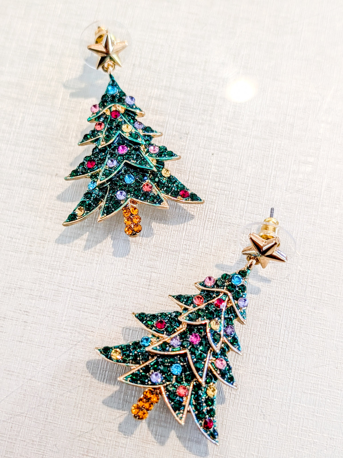 Stringed Lights Christmas Tree Earrings