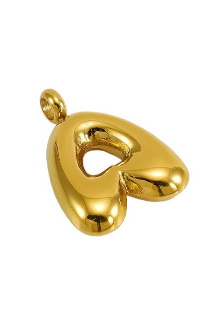 18K Stainless Steel Initial Bubbled Charms ￼