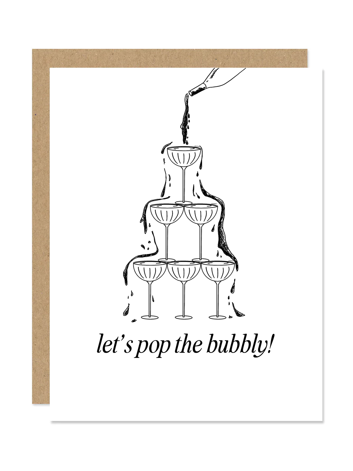 Champagne Tower "Let's Pop the Bubbly!" Card