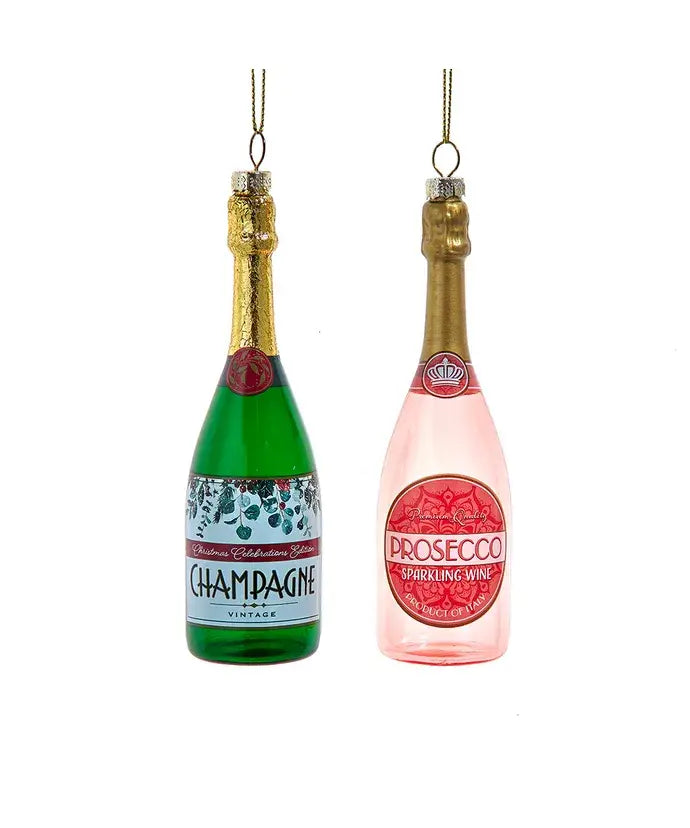 Champagne and Prosecco Bottle Ornaments