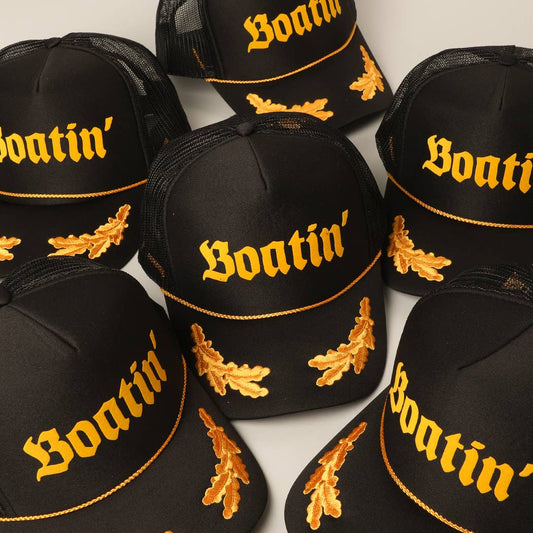 BOATIN Lettering Logo Foam Mesh Back Trucker Hat