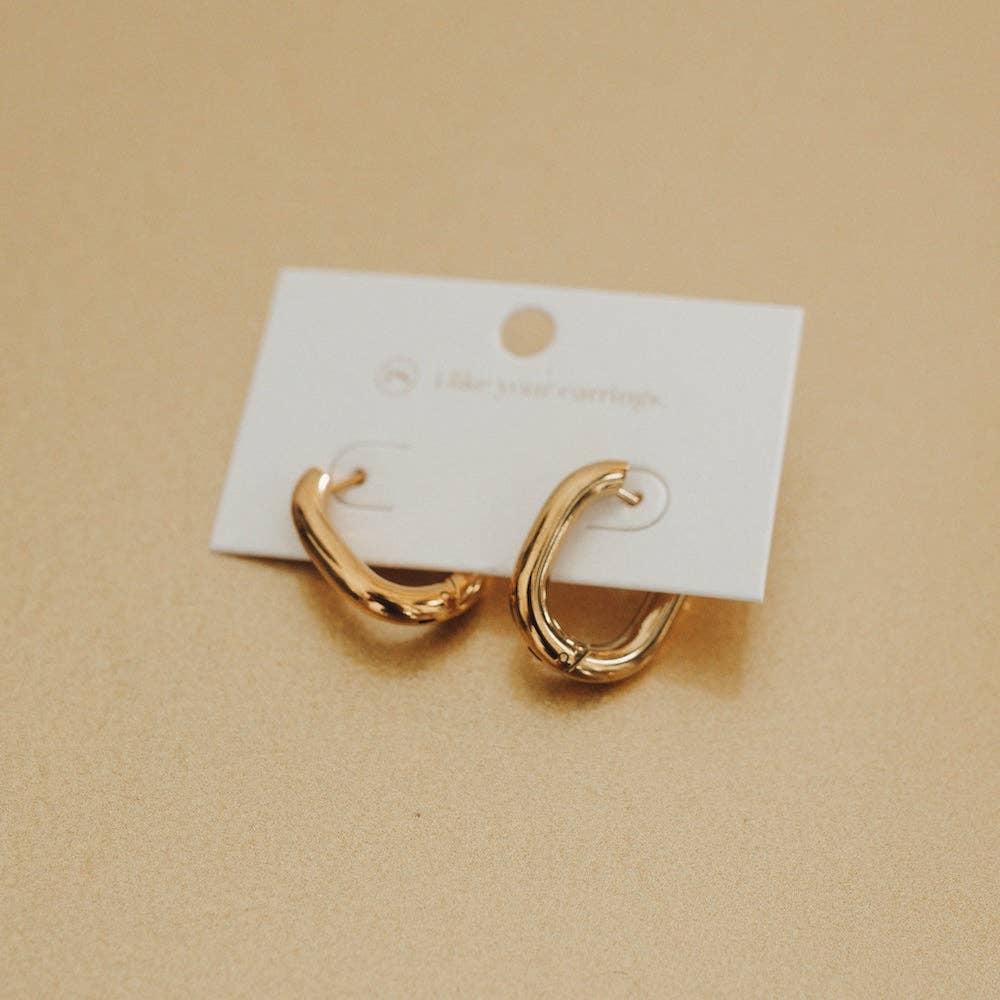 Flirty Fantasy Oval Hoop Earrings - Waterproof