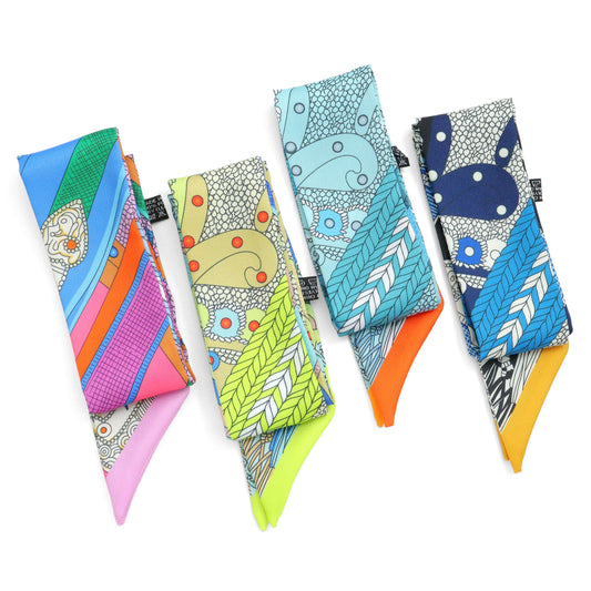 Brightly Colored Narrow Scarf Necklace