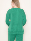 Green ribbed long sleeve jolly graphic