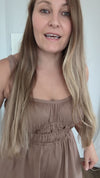 Brown corset top adjustaable strap jumper