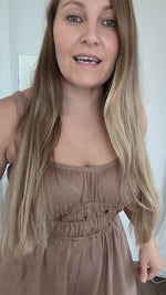 Brown corset top adjustaable strap jumper