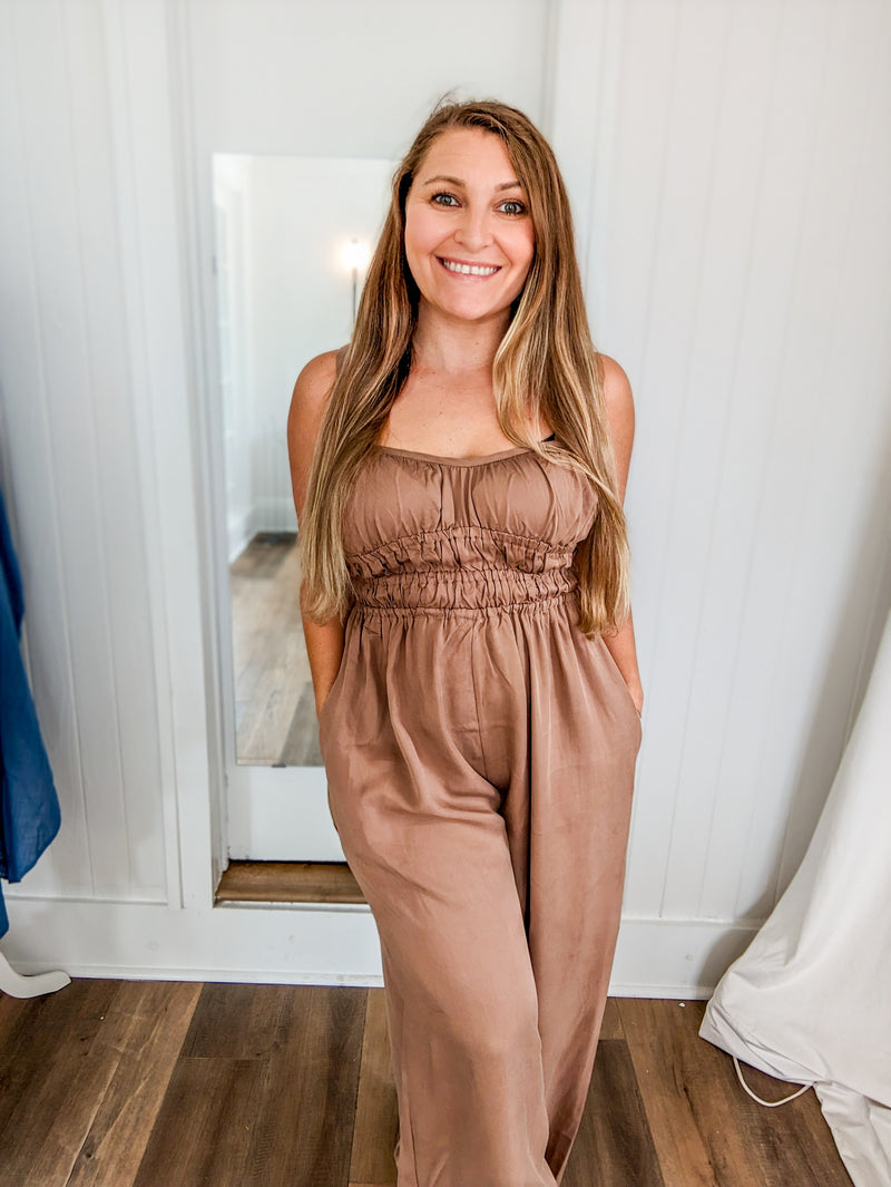 Brown corset top adjustaable strap jumper