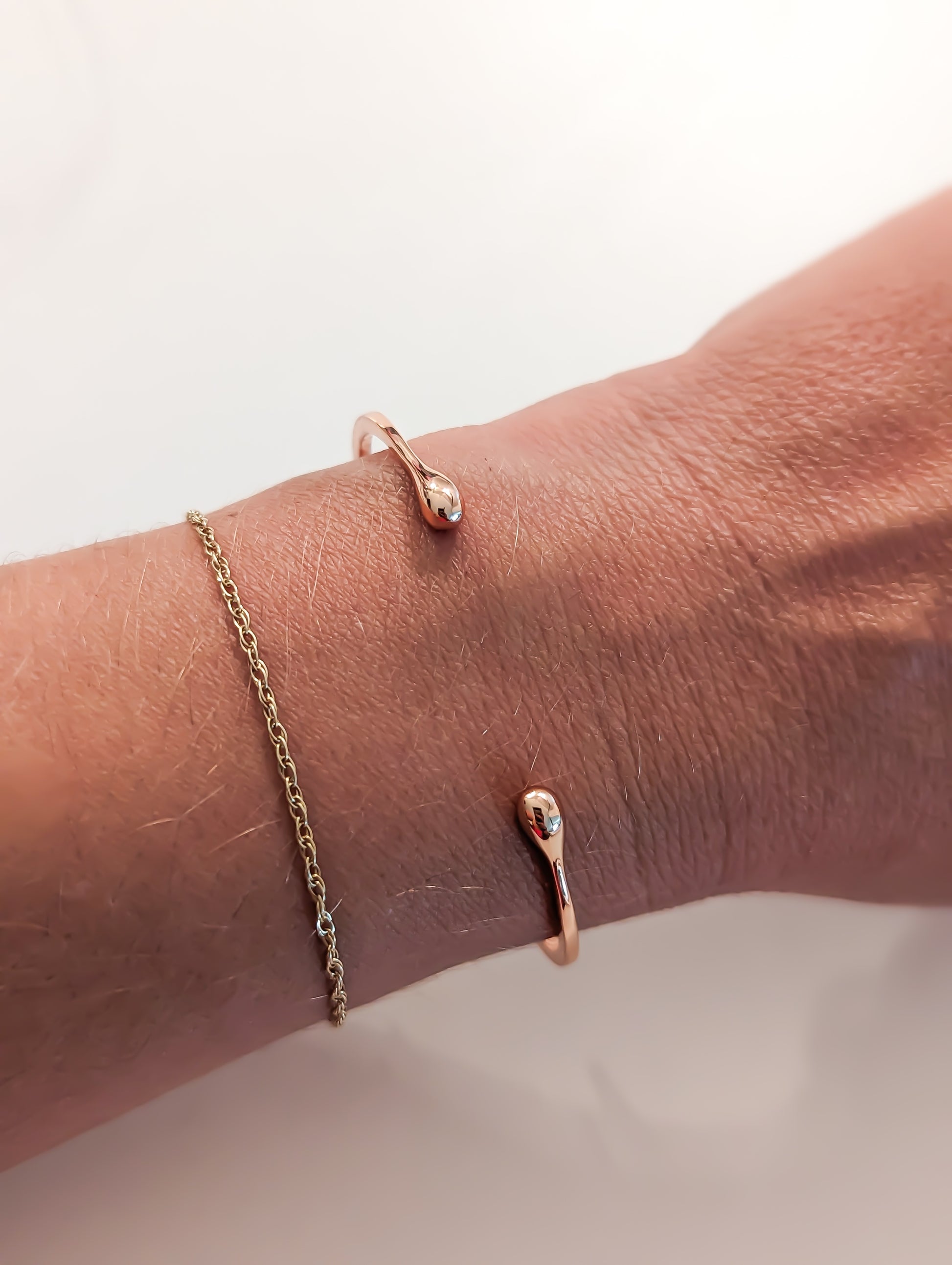 Rose gold dainty cuff bracelet