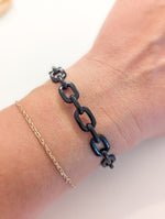 Black paprclip chain bracelet