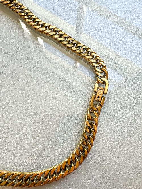 Water Proof Gold Chunky Cuban Style Chain Necklace