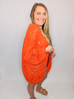 Orange Knit Oversize Cardigan